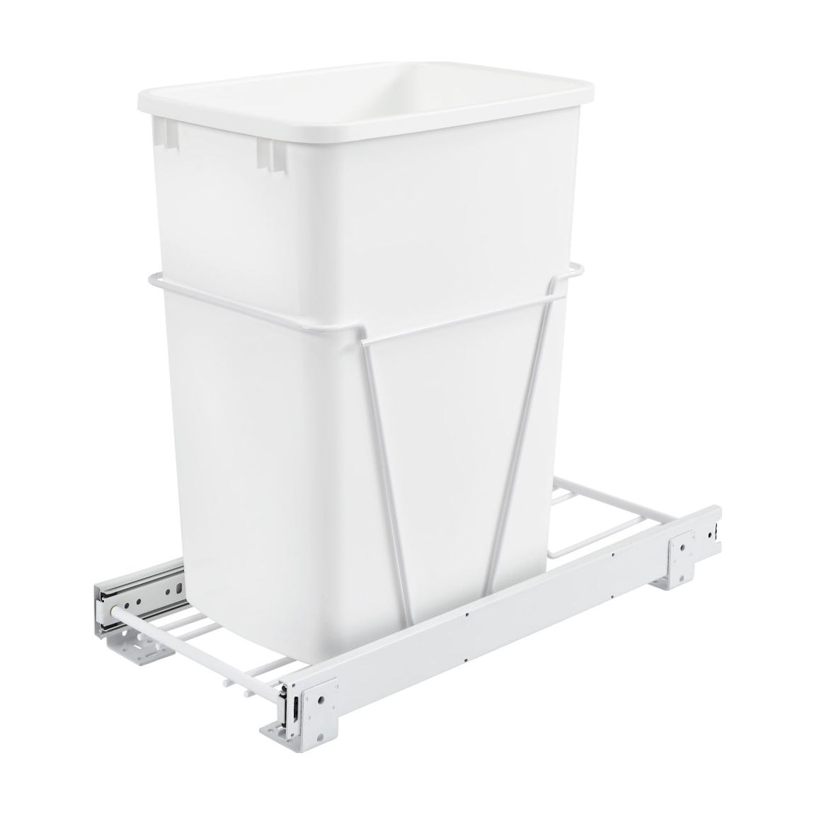 Rev-A-Shelf Wire Bottom Mount Waste Container, White, 15"