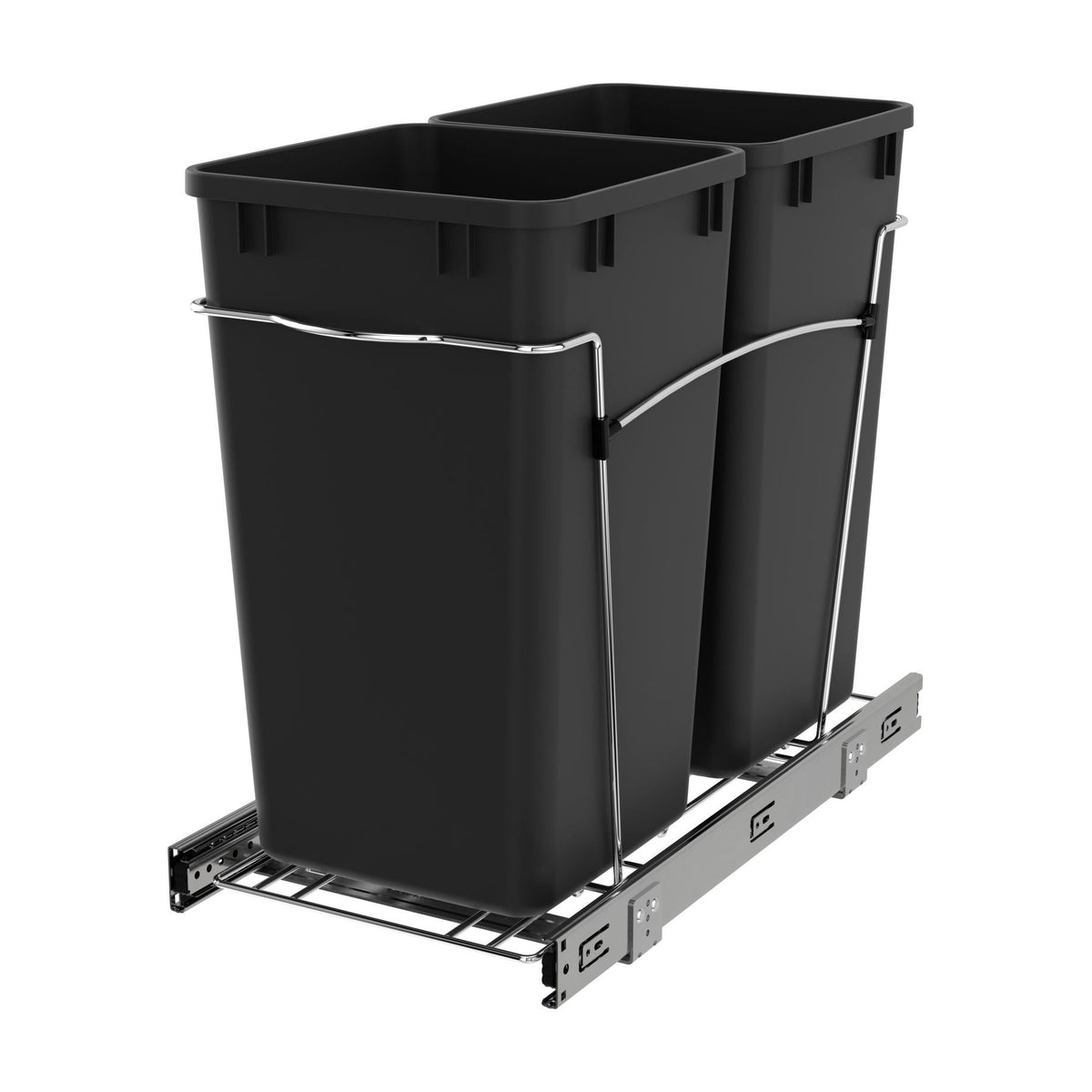 Rev-A-Shelf Wire Bottom Mount Waste Container, Chrome, 15"