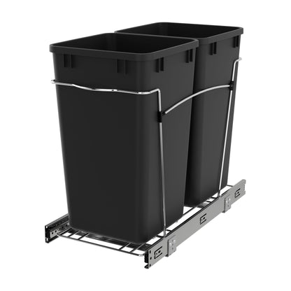 Rev-A-Shelf Wire Bottom Mount Waste Container, Chrome, 15"