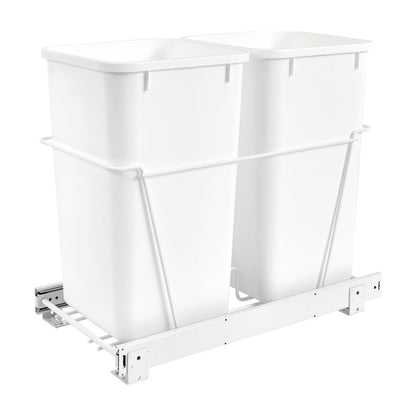 Rev-A-Shelf Wire Bottom Mount Waste Container, White, 15"