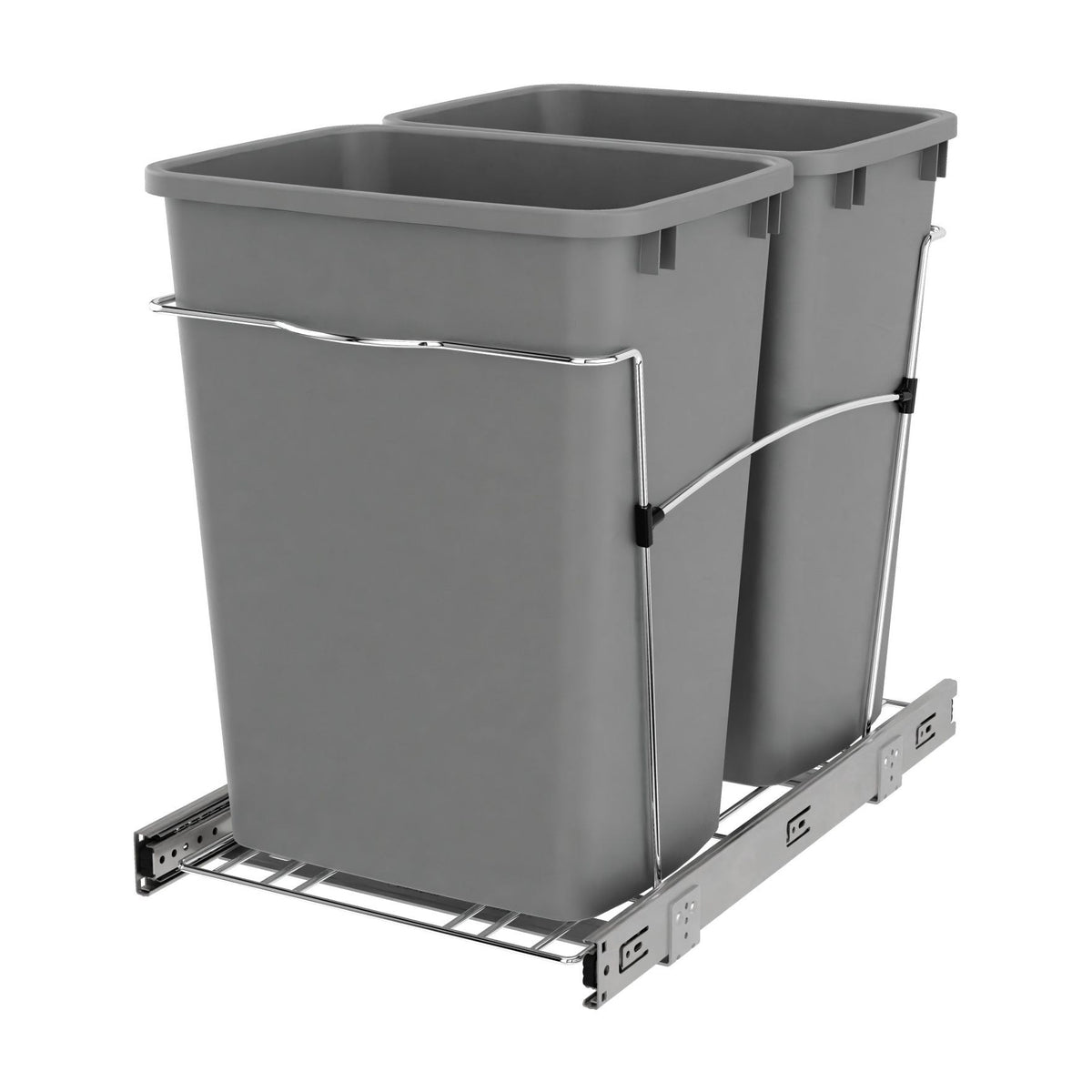 Rev-A-Shelf Wire Bottom Mount Waste Container, Chrome, 18"