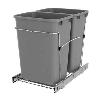 Rev-A-Shelf Wire Bottom Mount Waste Container, Chrome, 18"