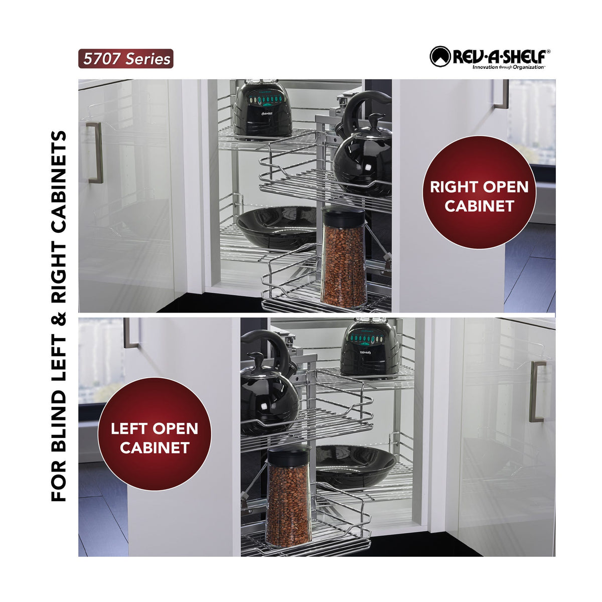 Rev-A-Shelf Wire Bottom Two-Tier Blind Corner Optimizer