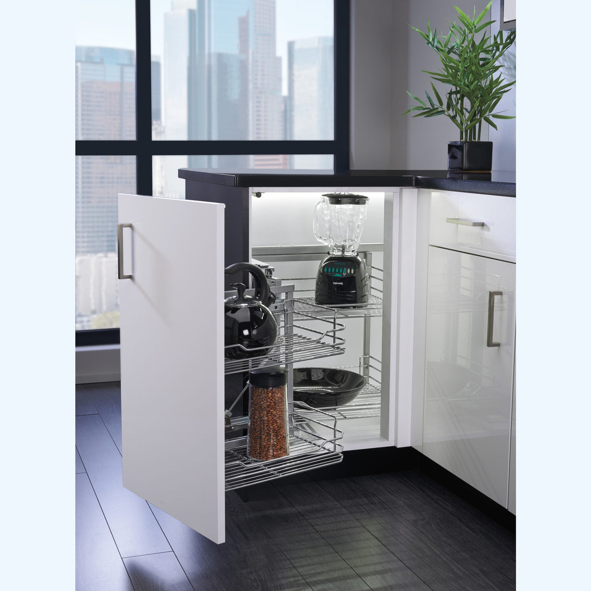 Rev-A-Shelf Wire Bottom Two-Tier Blind Corner Optimizer