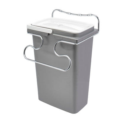 Rev-A-Shelf Wire Door Mount Waste Container, Polished Chrome, 8.85"