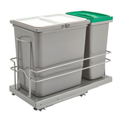 Rev-A-Shelf Wire Undersink Pullout Waste Container, Metallic Silver, 24"