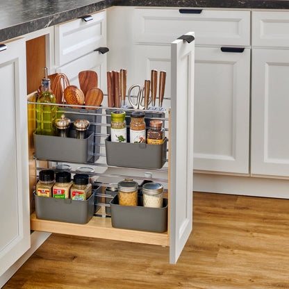 Rev-A-Shelf Wood Base Cabinet Modular Pullout Organizer with Soft Close