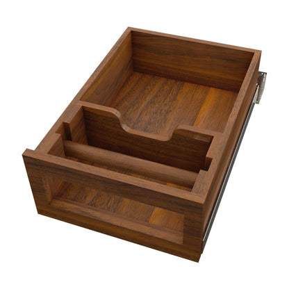 Rev-A-Shelf Wood Base Cabinet Paper Towel Drawer System with BLUM Soft-Close, Walnut, 18"