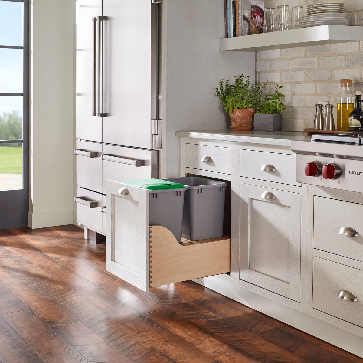 Rev-A-Shelf Wood Bottom Mount Pullout Waste Container