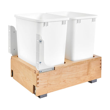 Rev-A-Shelf Wood Bottom Mount Pullout Waste Container, Maple, 14.25"