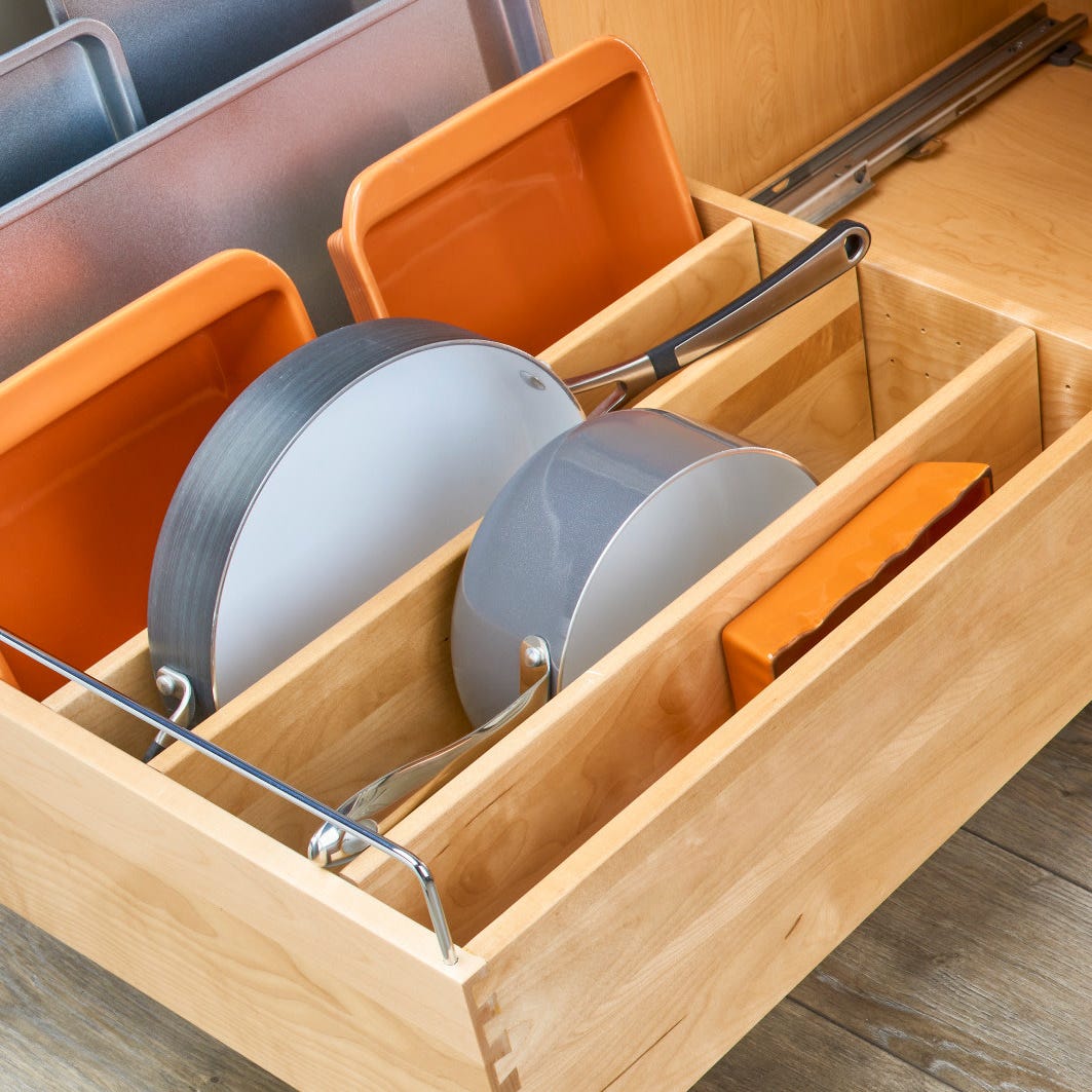 Rev-A-Shelf Wood Casserole Dish Storage Organizer