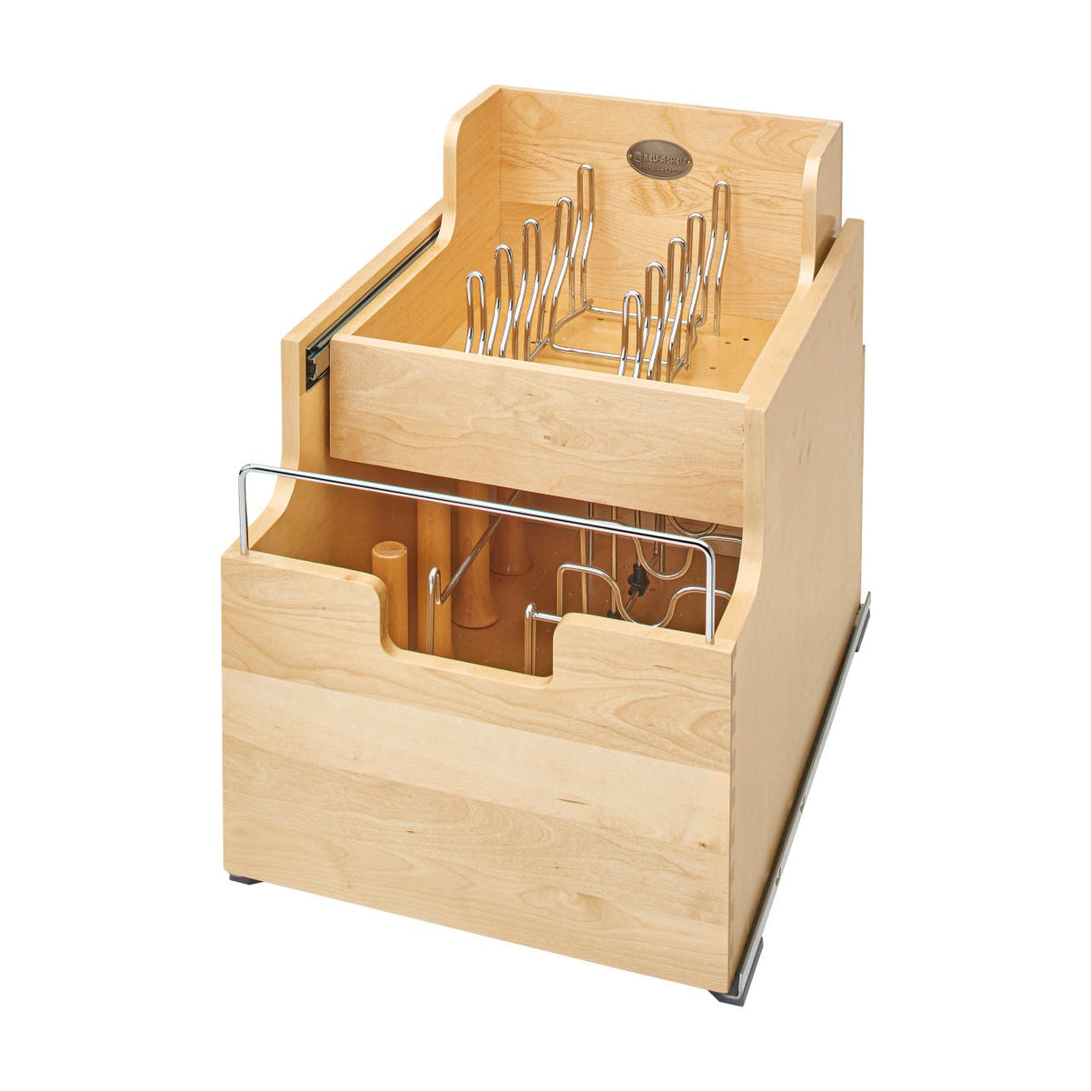 Rev-A-Shelf Wood Cookware Organizer, Natural Maple, 18"