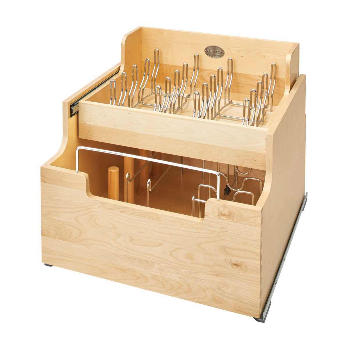 Rev-A-Shelf Wood Cookware Organizer, Natural Maple, 24"