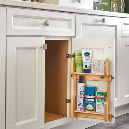 Rev-A-Shelf Wood Door Mount Storage Rack for 12" Vanity Base, natural maple
