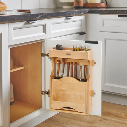 Rev-A-Shelf Wood Door-Mount Tip-Out Knife Storage Organizer