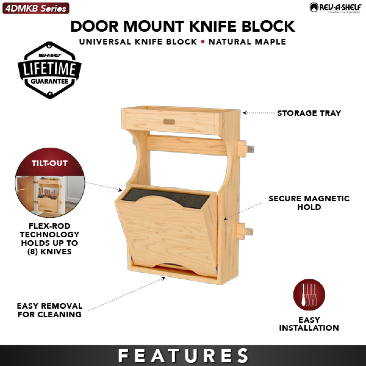 Rev-A-Shelf Wood Door-Mount Tip-Out Knife Storage Organizer