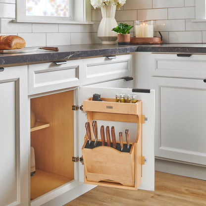 Rev-A-Shelf Wood Door-Mount Tip-Out Knife Storage Organizer