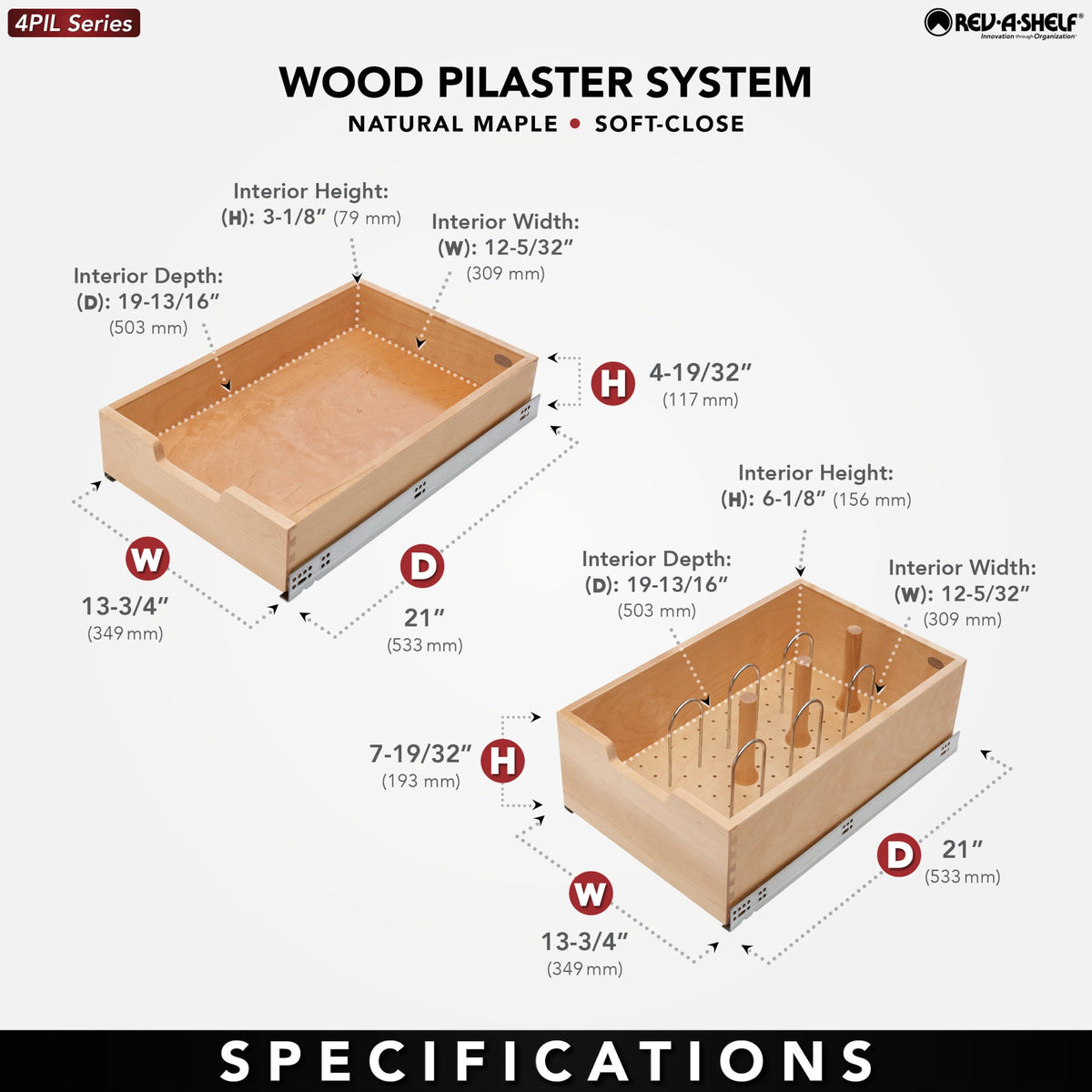 Rev-A-Shelf Wood Pilaster System Kit