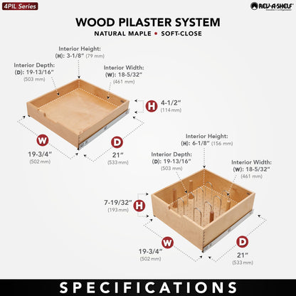 Rev-A-Shelf Wood Pilaster System Kit, natural maple
