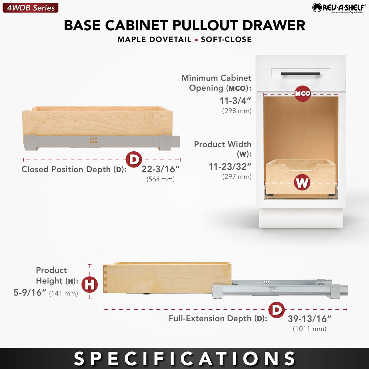 Rev-A-Shelf Wood Pullout Drawers with BLUM Soft-Close