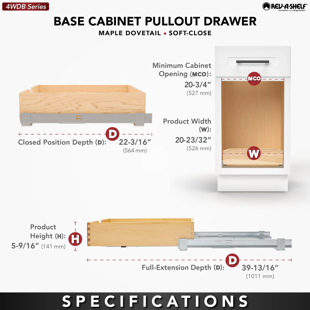 Rev-A-Shelf Wood Pullout Drawers with BLUM Soft-Close