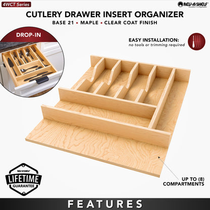 Rev-A-Shelf Wood Right Fit Cutlery Drawer Insert, natural maple