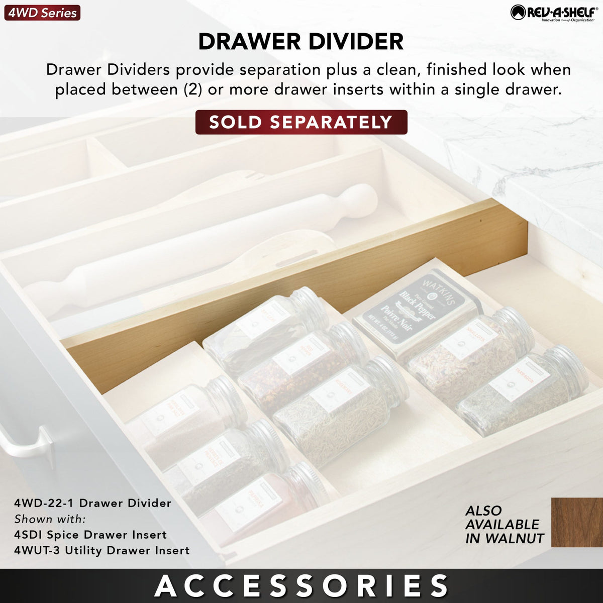 Rev-A-Shelf Wood Right Fit Utensil Drawer Insert