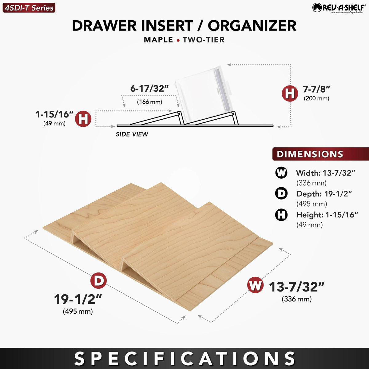 Rev-A-Shelf Wood Spice Drawer Insert