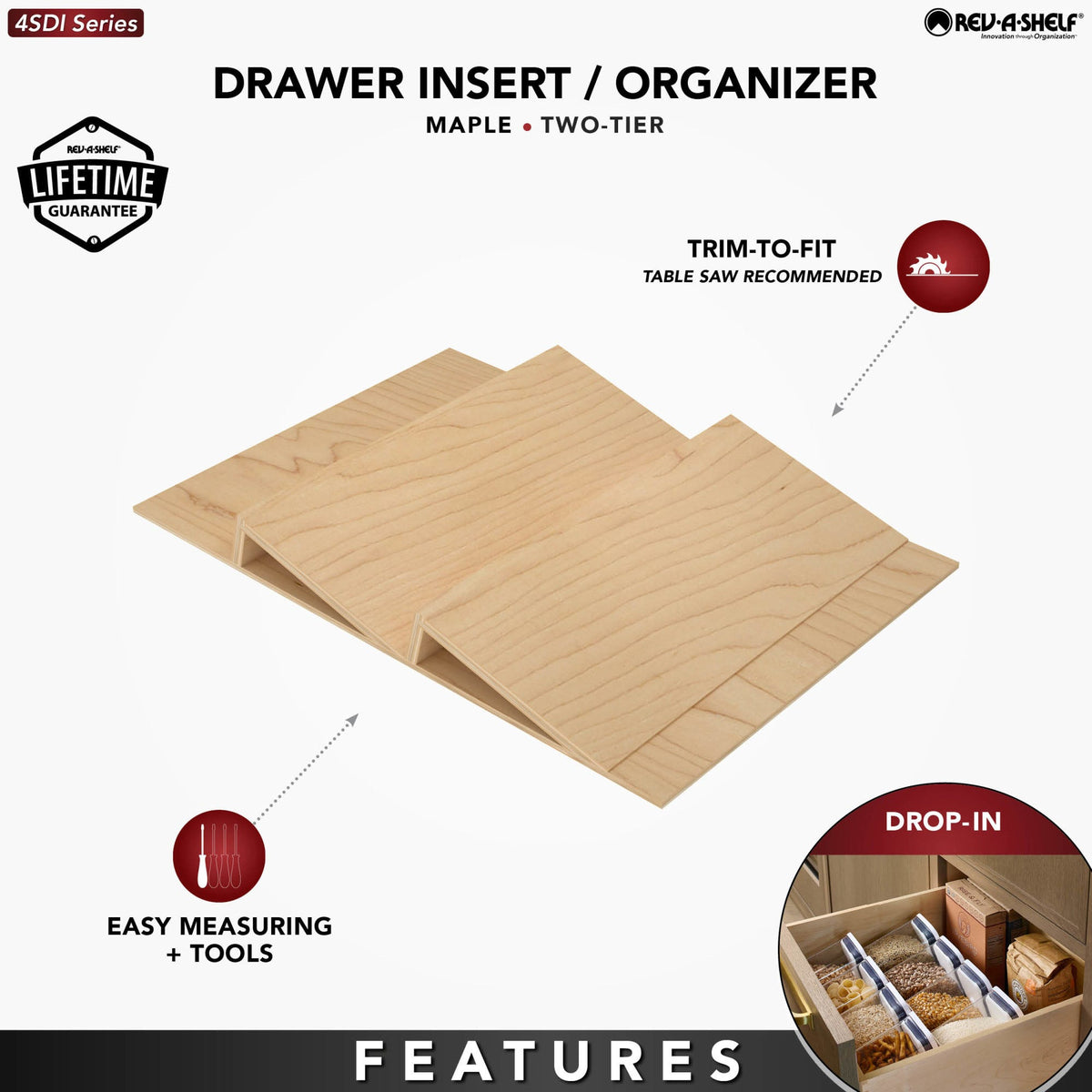 Rev-A-Shelf Wood Spice Drawer Insert