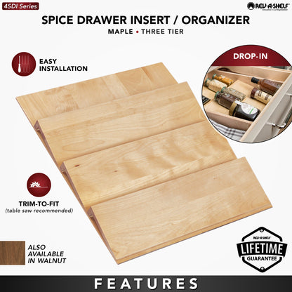 Rev-A-Shelf Wood Spice Drawer Insert, walnut