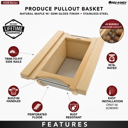 Rev-A-Shelf Wood/Stainless-Steel Produce Pullout Baskets