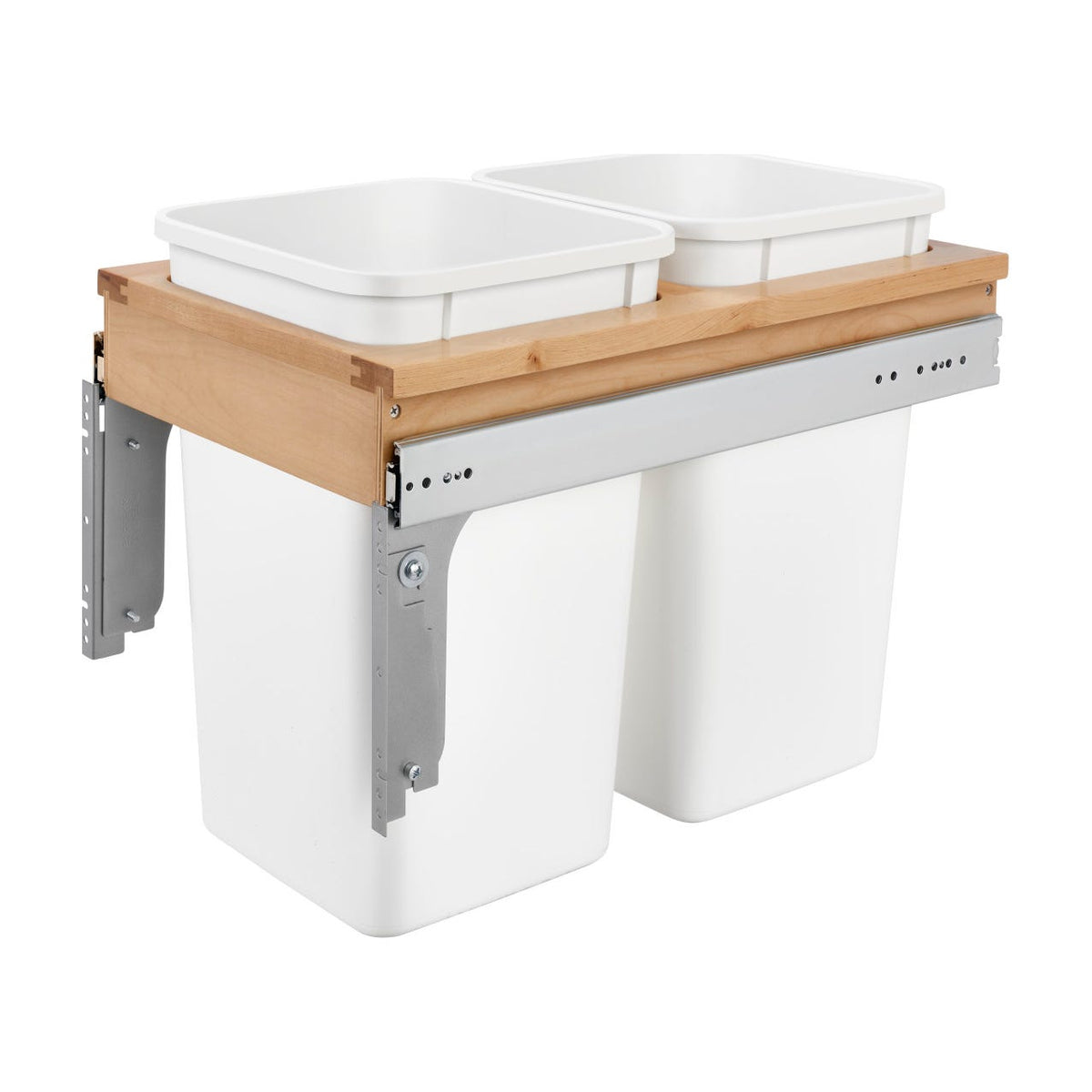 Rev-A-Shelf Wood Top Mount Waste Container, White, 13.5"