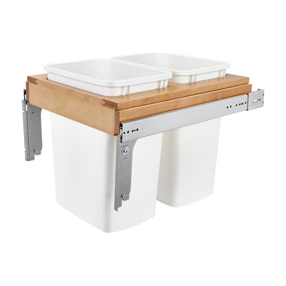 Rev-A-Shelf Wood Top Mount Waste Container, White, 19.5"