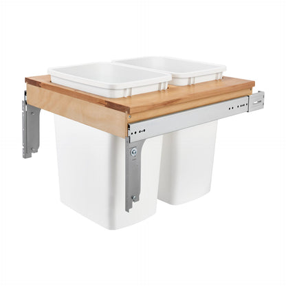 Rev-A-Shelf Wood Top Mount Waste Container, White, 1-1/2"
