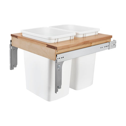 Rev-A-Shelf Wood Top Mount Waste Container, White, 20-3/4"