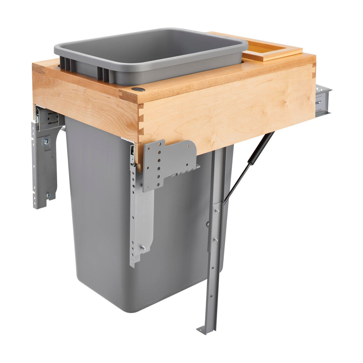 Rev-A-Shelf Wood Top Mount Waste Container, Silver, 15.38"