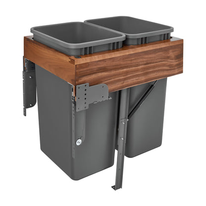 Rev-A-Shelf Wood Top Mount Waste Container, Orion Gray, 21"