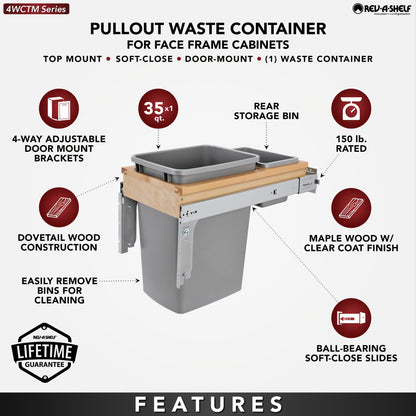 Rev-A-Shelf Wood Top Mount Waste Container