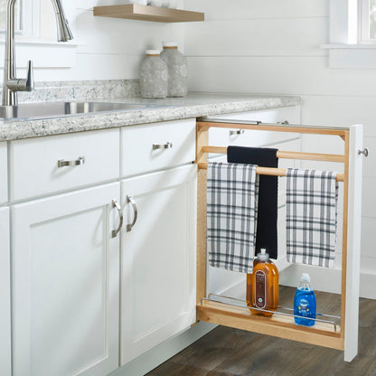 Rev-A-Shelf Wood Towel Bar Filler Pullout Organizer