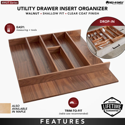 Rev-A-Shelf Wood Utensil Tray Insert, walnut