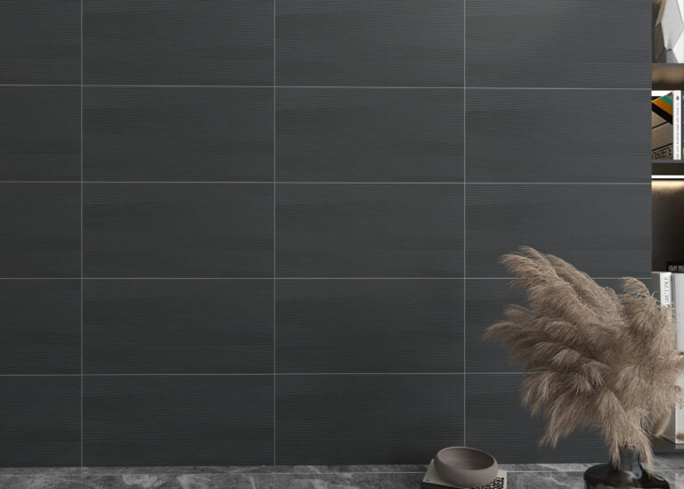 Ornate Black Flow Color Body Porcelain Tile