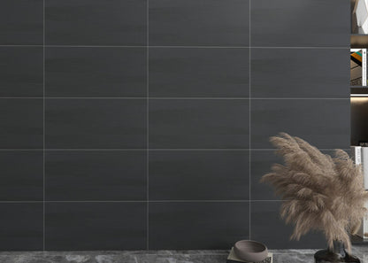Ornate Black Flow Color Body Porcelain Tile