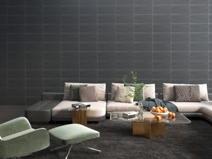 Ornate Black Flow Color Body Porcelain Tile