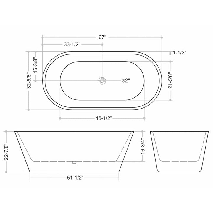 Scylla 67" Freestanding Bathtub