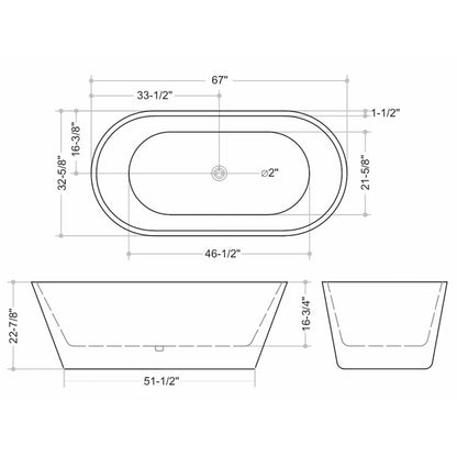 Scylla 67" Freestanding Bathtub