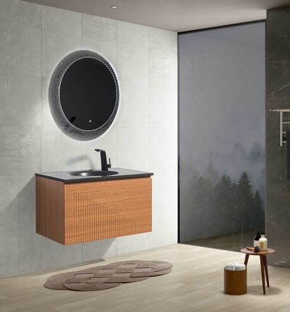 Simon 36" Wall Mounted Bathroom Vanity with Solid Surface Integrated Sink Top