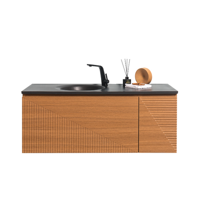Simon 48" Wall Mounted Bathroom Vanity with Solid Surface Integrated Sink Top