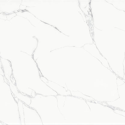 Calacatta Rocky quartz vanity top, white with soft grey veining