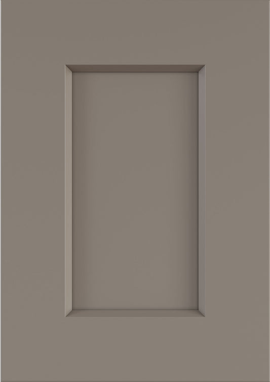 Grey Frameless Shaker kitchen cabinet door sample in solid birch, European frameless full overlay, SF Collection
