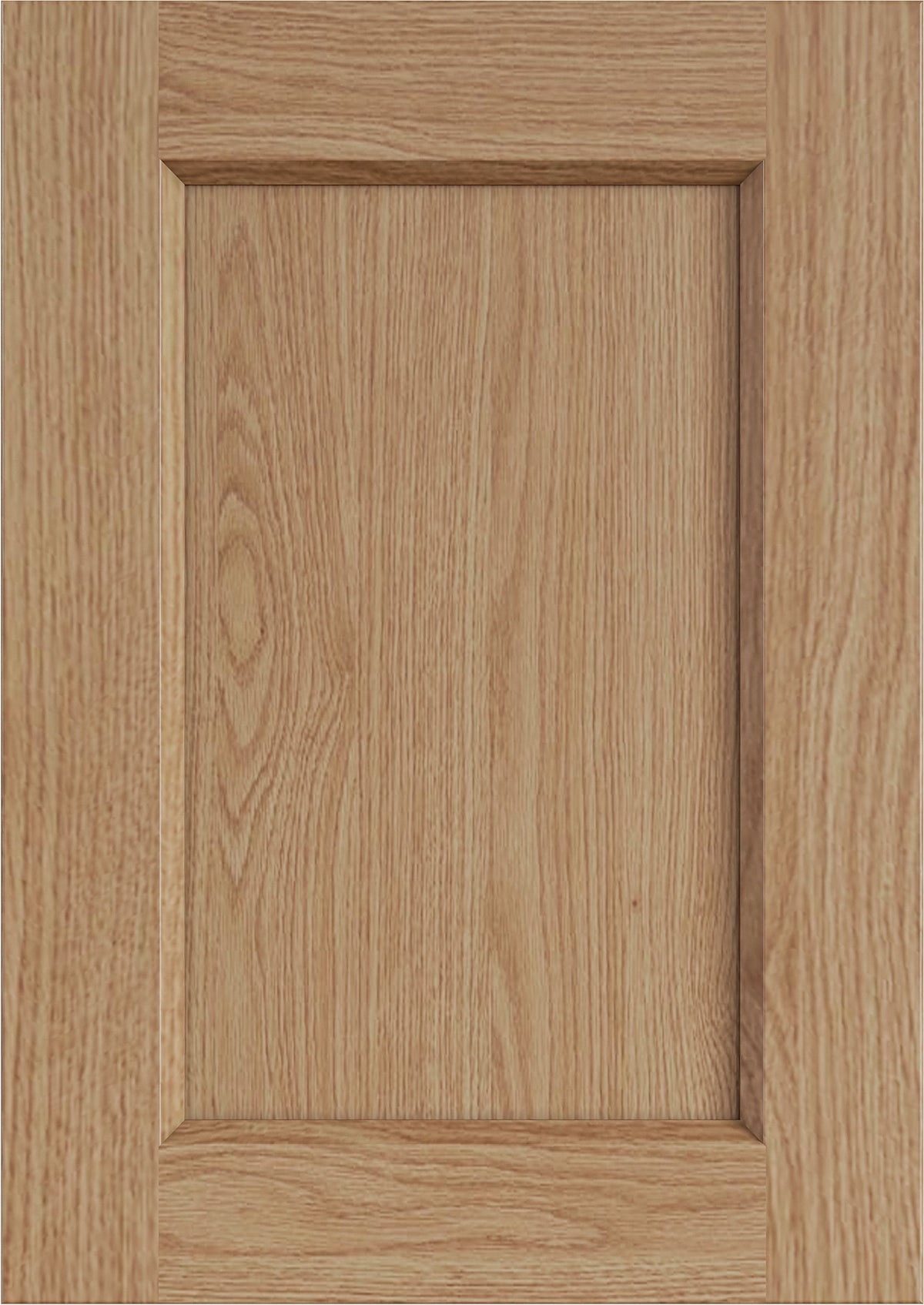 Oak Frameless Shaker kitchen cabinet door sample in white oak, European frameless full overlay, SF Collection